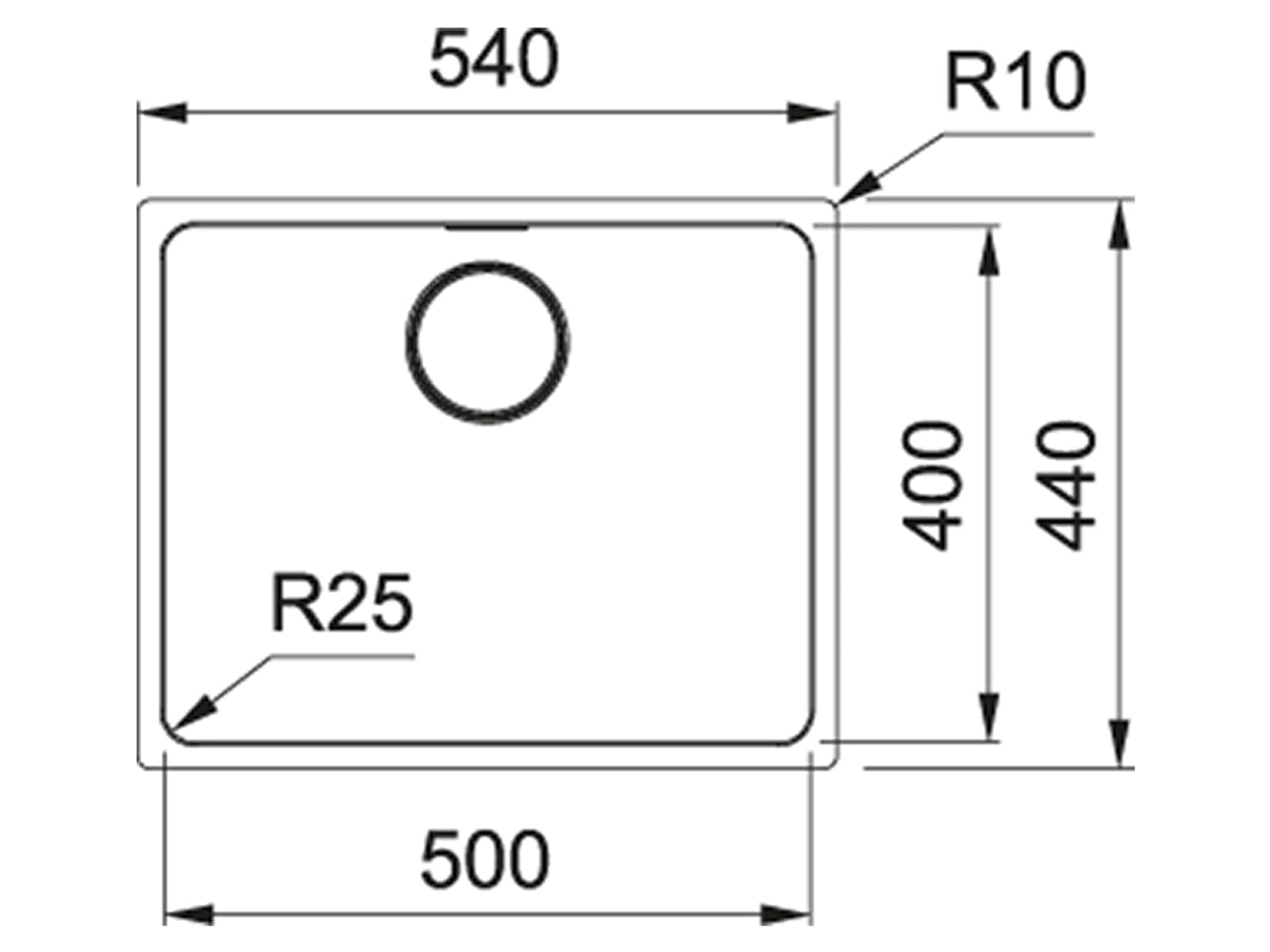 Franke Mythos MYX 110-50 - 122.0622.698 Edelstahlspüle gebürstet