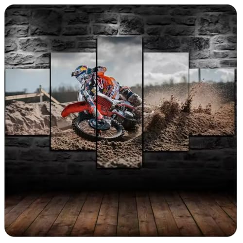 Une toile décorative HD haut de gamme de moto et voiture de course sans cadre