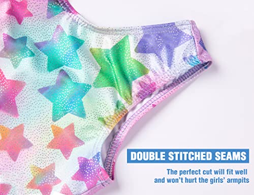 tenvda leotards for girls gymnastics kids children biketard with shorts sparkly unicorn dance unitardsmultiple colors