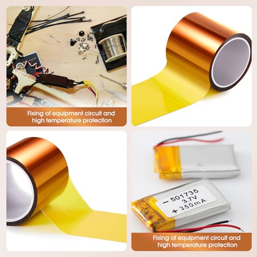 Image of Outus 2 Rolls Heat Transfer Tape 3.94 Inch x 108 ft Sublimation Heat Resistant Temperature Tape for Electronics Printing DIY Crafts on T-Shirt Fabrics, 100 mm Wide (Dark Brown)