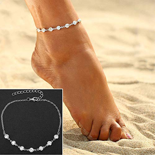 Tobillera de cadena bohemia de playa sandalia descalzo tobillera con cuentas - pulsera de pie tobillera de novia joyería para mujer niña - Tobillera de cadena de pierna - Pulsera de verano Tamaño libre dorado