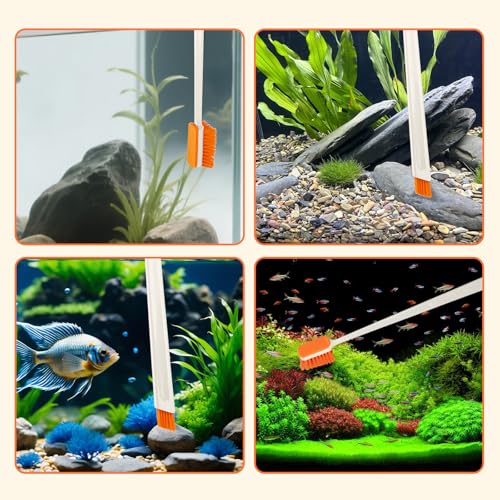 Image of Small Fish Tank Cleaner Brush, Algae Scraper for Aquarium, Glass Aquarium Cleaning Tool, Fish Tank Cleaner Adapted for Glass and Acrylic Aquariums (Longer)