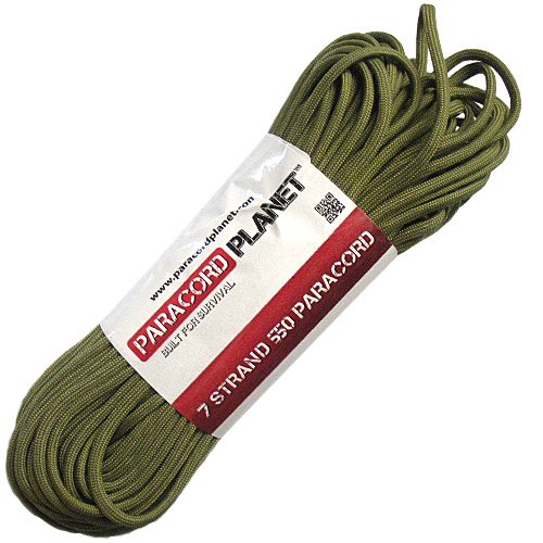 Paracord Planet Cuerda para paracaídas tipo III 7 hebra 550, Verde Musgo
