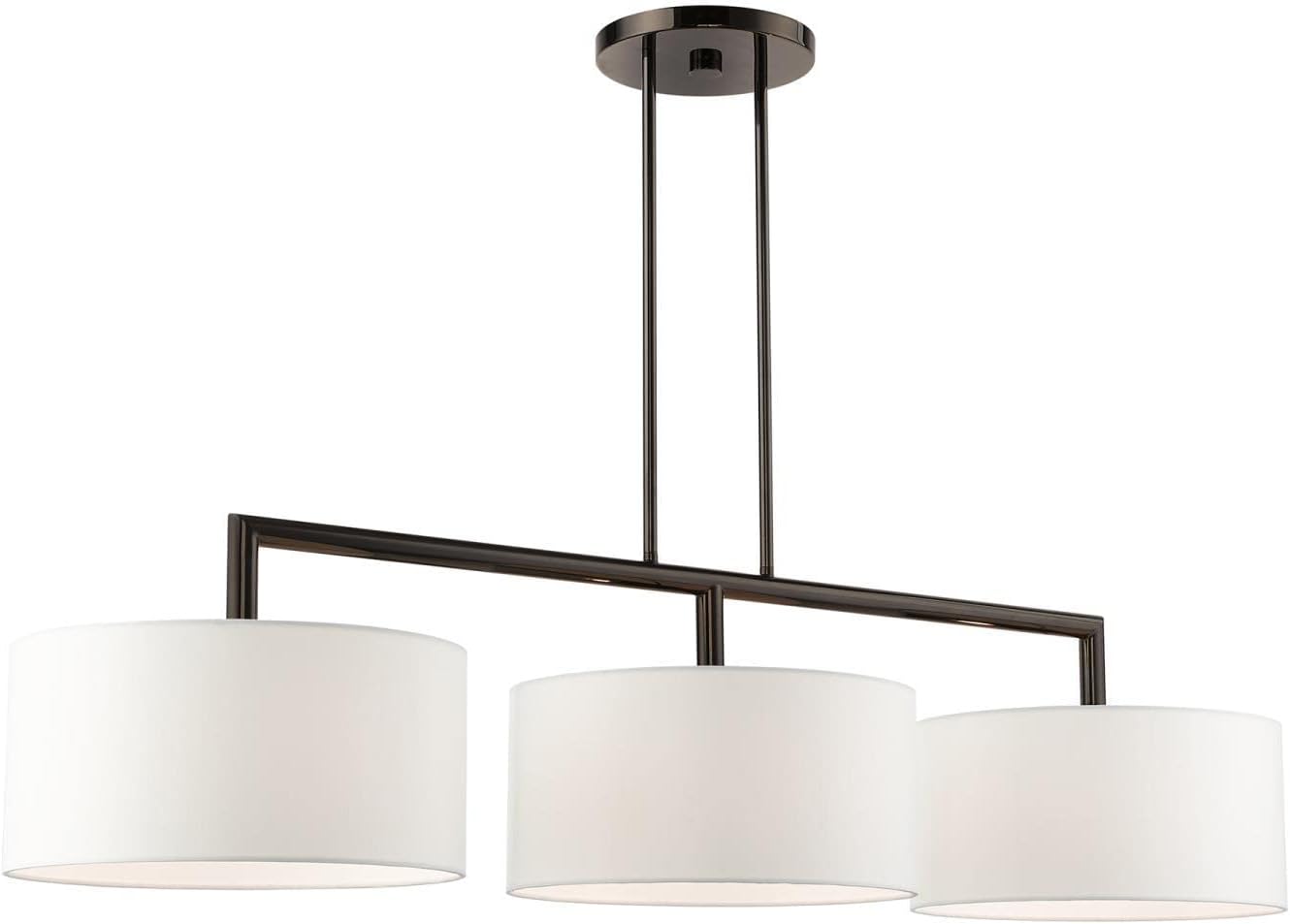 Livex Lighting 45493-46 Meridian 3 Light 51 inch Black Chrome Linear Chandelier Ceiling Light