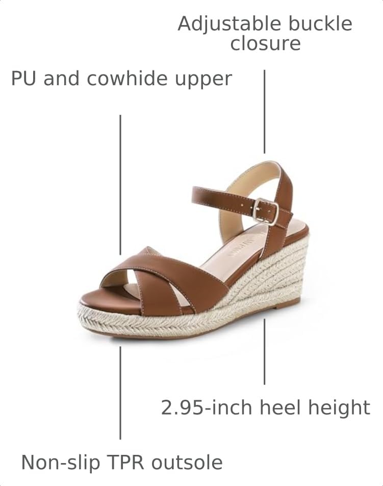Image of DREAM PAIRS Women's Espadrille Wedge Sandals