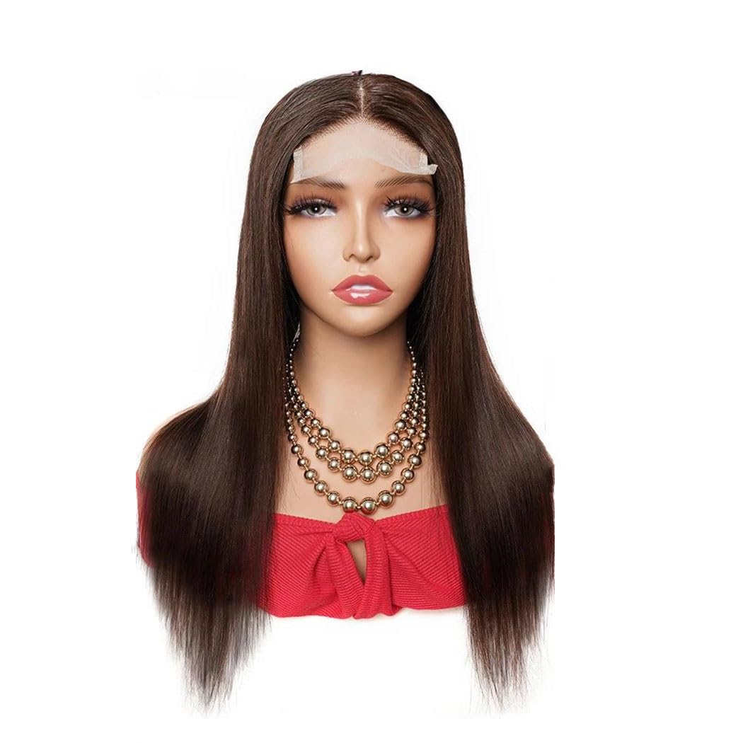 Parrucche for capelli umani anteriori in pizzo densità 180% da donna Capelli Remy pre-pizzicati trasparenti e lisci(13x4 Lace Wig,28 in)