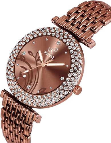 Image of Coffee Zuperia Diamond Studded Analog Watch for Women(DB 309 Coffee BZ)