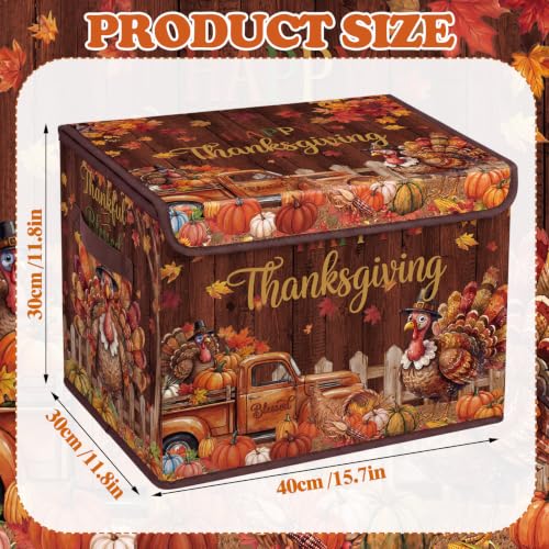 Image of Briwooody Thanksgiving Turkey Storage Bin with Lid and Carrying Handle
