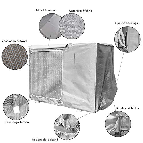 ABCCC Couverture climatiseur extérieur, protection climatiseur extérieur universel imperméable Anti-poussière Anti-neige cache climatiseur Extérieur (L) - Image 5