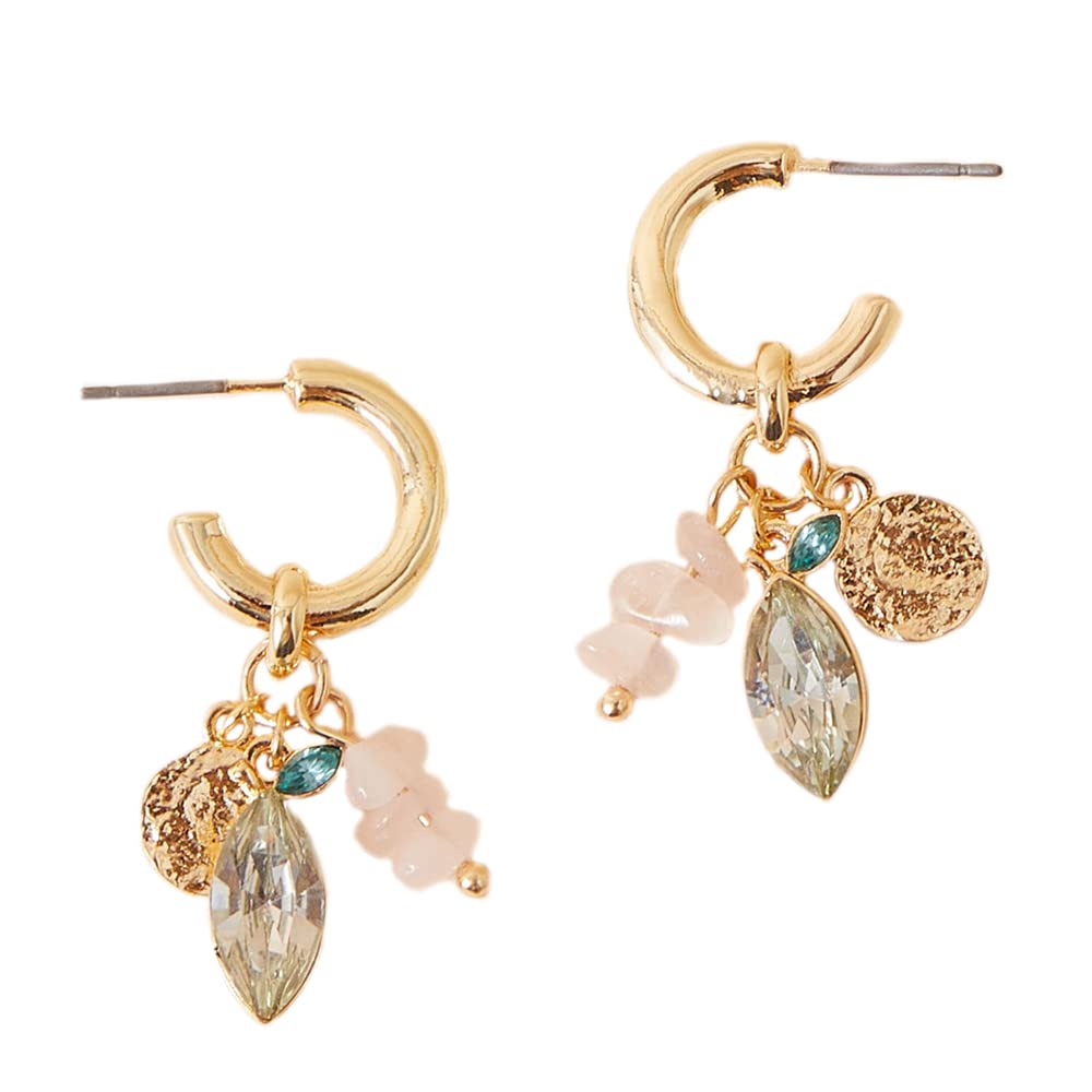Accessorize London Womens Multi Gem And Raw Stone Drop Hoop Earring (B0BX8T98PW) Amazon Price History, Amazon Price Tracker