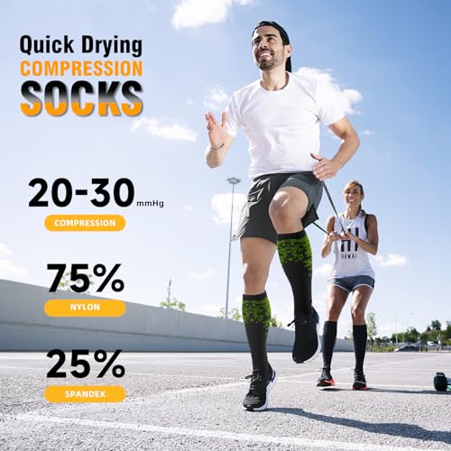 Image of bropite Compression Socks for Women &Men Circulation-Support Knee High Socks 20-30 mmhg-Best for Running,Medical,Nurse,Travel, 01c-22 -Assorted 19, Large-X-Large