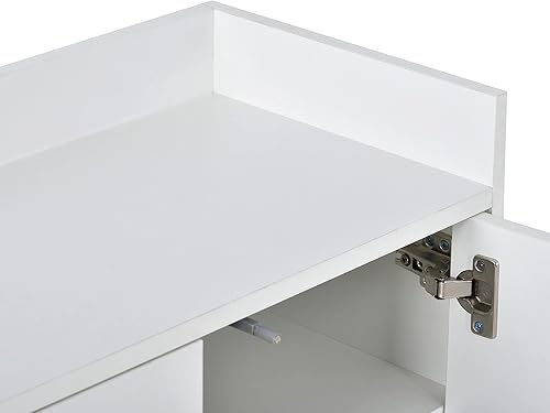 Miniatura 9 de RuiSiSi Moderno aparador de madera con dispositivo de rebote de apertura recta, aparador de cocina, gabinete de almacenamiento de bufé, mesa de