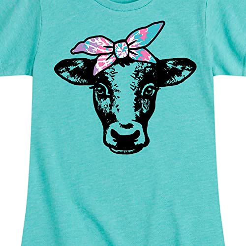 Case IH Pastel Tie Dye Cow Bandana - Youth Girl Short Sleeve T-Shirt3
