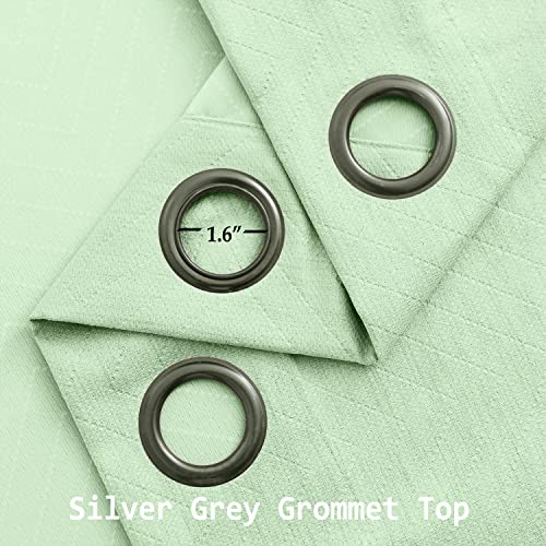 Image of Treatmentex Green Curtains for Living Room 96 inch Long Geometric Window Drapes for Bedroom Light Green 2 Panel Drapes Grommet Top