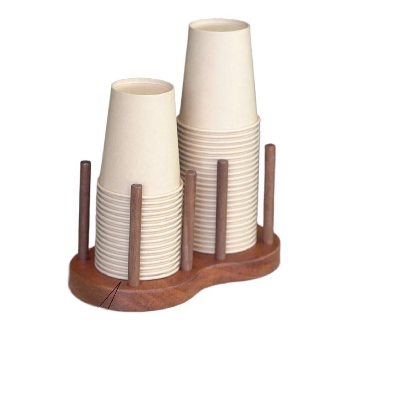 HYFEUOKF Wood Cup Holder Creative Round Design Household Paper Storage Rack Countertop Desktop Organizer(Color 1)