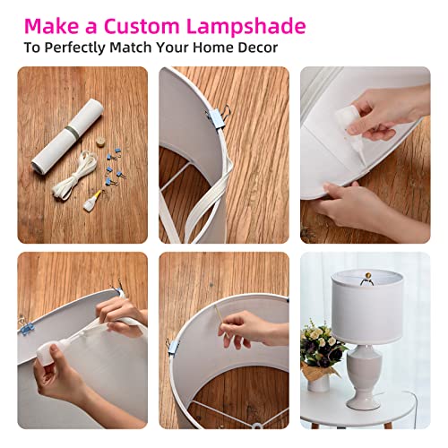 Lampshade Material Styrene White Linen Fabric Sheet Used To Make Diy Lampshade Pre-Cut Length - 14Inch High X 64Inch Wide This Size Is Suitable For The Lampshade Of Table Lamp And Floor Lamp #TOP2