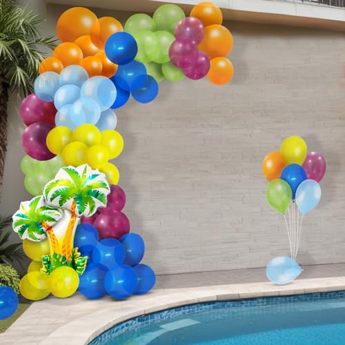 Image of Party Propz Summer Theme Decoration - 63 Pcs Birthday Balloons | Pool Party Items | Metallic Balloons | Summer Party Decor