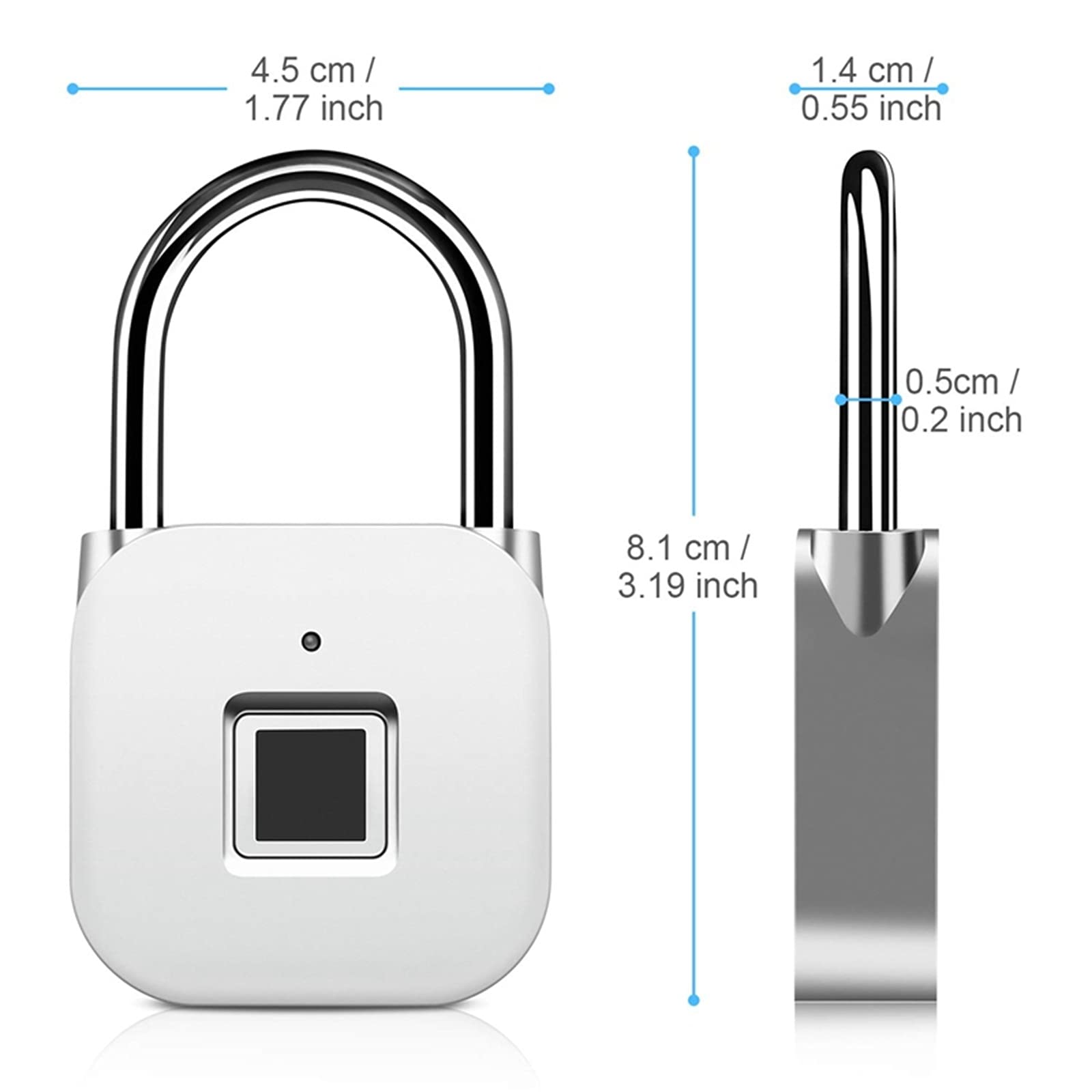 Candado Inteligente con Huella Dactilar Bloquear el candado de huellas digitales inteligente sin llave for puerta para Seguridad