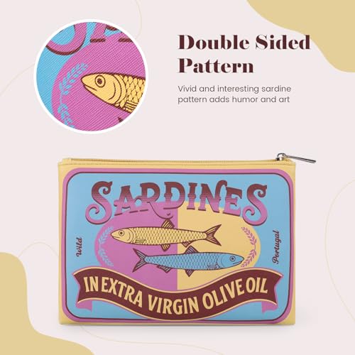 Sardines Makeup Bag, Funny Sardine Bag,Small Makeup Bags,Creative Cute Makeup Bags,Portable Travel Toiletry Pouch,Coquette Make up Pouch for Women2