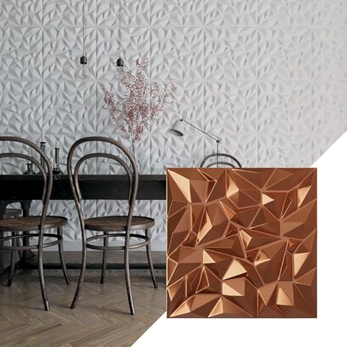 Ekena Millwork 19 5/8"W x 19 5/8"H Leto EnduraWall Decorative 3D Wall Panel, Copper (Covers 2.67 Sq. Ft.