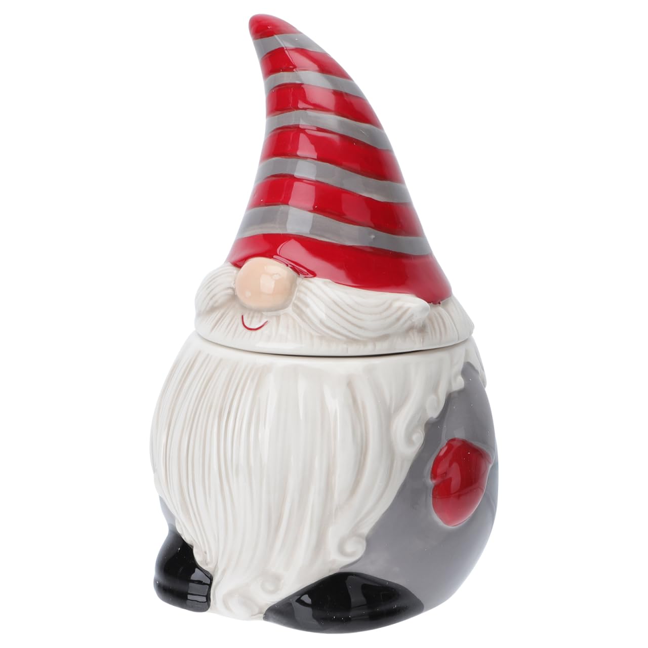 Angoily Pot À Biscuits De NoëL En CéRamique Avec Couvercle Gnome BoîTe À Bonbons Conteneur De Stockage Cadeaux De NoëL DéCoration Maison Pot De Stockage PèRe RéSistant À L'Humidité Pour Biscuits