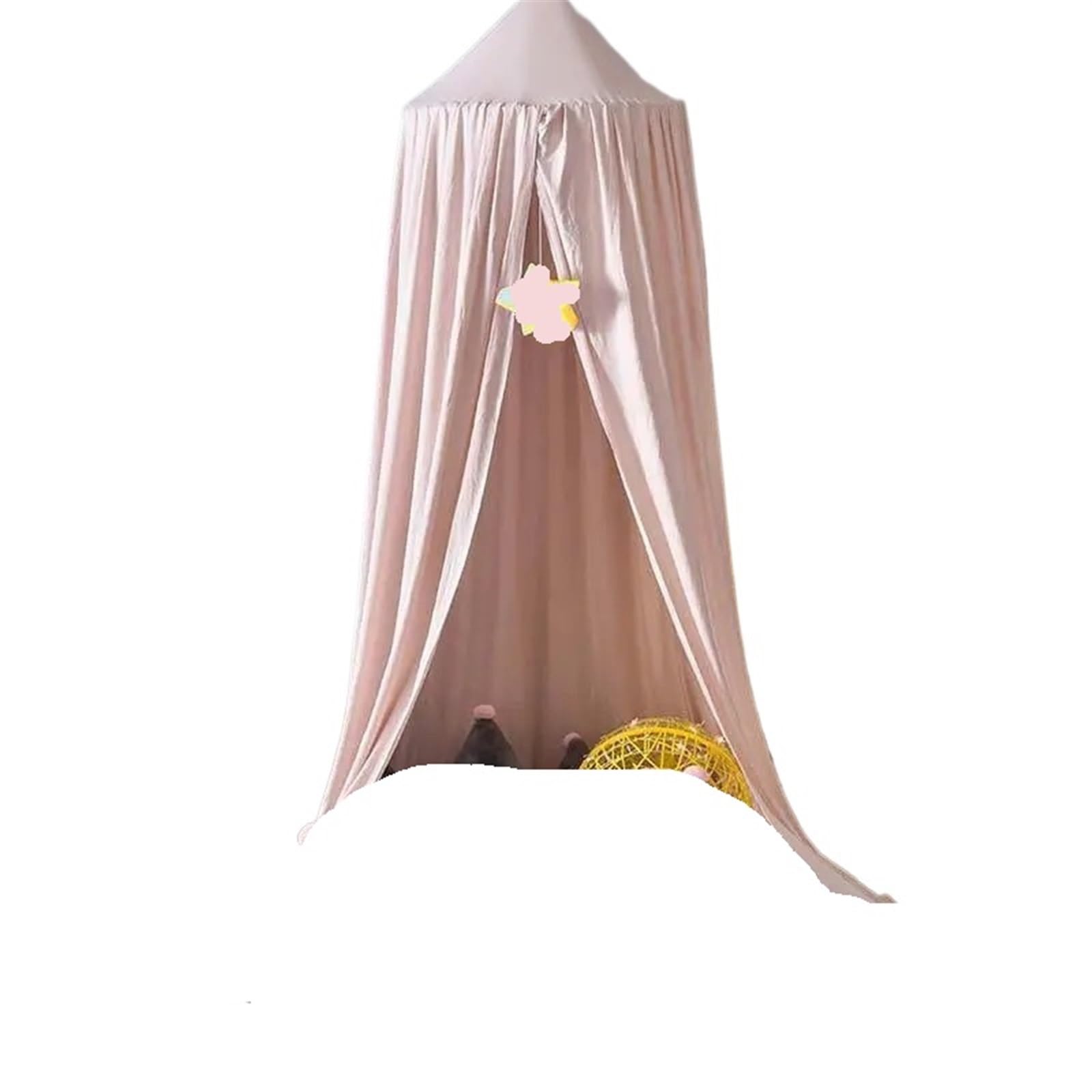 LSNNMU Mosquito Net Bed Canopy Curtain Tent Hanging Round Play Room Decor For Bed(Light Pink)