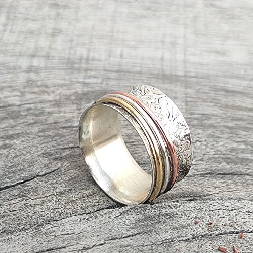925 Sterling Silver Ring, Silver Band Fidget Ring, Worry Ring, Anxiety Ring, Sterling Silver Band, Pure Silver Spinner Ring3