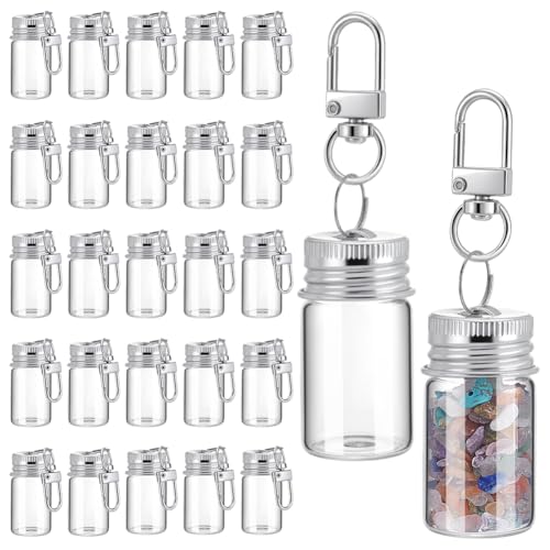 INTERWARM 48 pièces 7ml petit flacon en verre porte-clés, mini pot à souhaits petits pots en verre contenants porte-clés flacon décoratif pour Fête des...