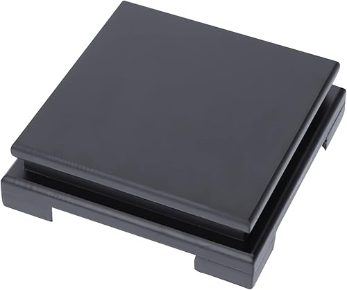 Operitacx Base de madera Soporte de jarrón de madera Soporte de exhibición chino Base de tetera Soporte de estatua de Buda cuadrado Soporte de