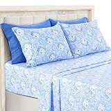 Ultra Soft Wrinkle-Free Microfiber Paisley Full Sheet Set, Cute Floral Pattern Boho Print – 16