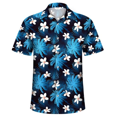Image of Hawaiian Shirt for Men Tropical Shirts Summer Beach Button Down Short Sleeve Luau Aloha Floral Cruise Vacation Outfit 2026
