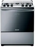 Fogão Brastemp 5 Bocas Cor Inox Com Botões Removíveis E Exclusivo Aro Protetor - BFS5NCR BIVOLT