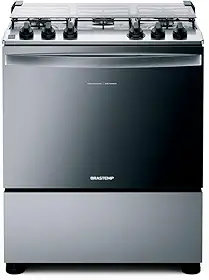 Fogão Brastemp 5 Bocas Cor Inox Com Botões Removíveis E Exclusivo Aro Protetor - BFS5NCR BIVOLT