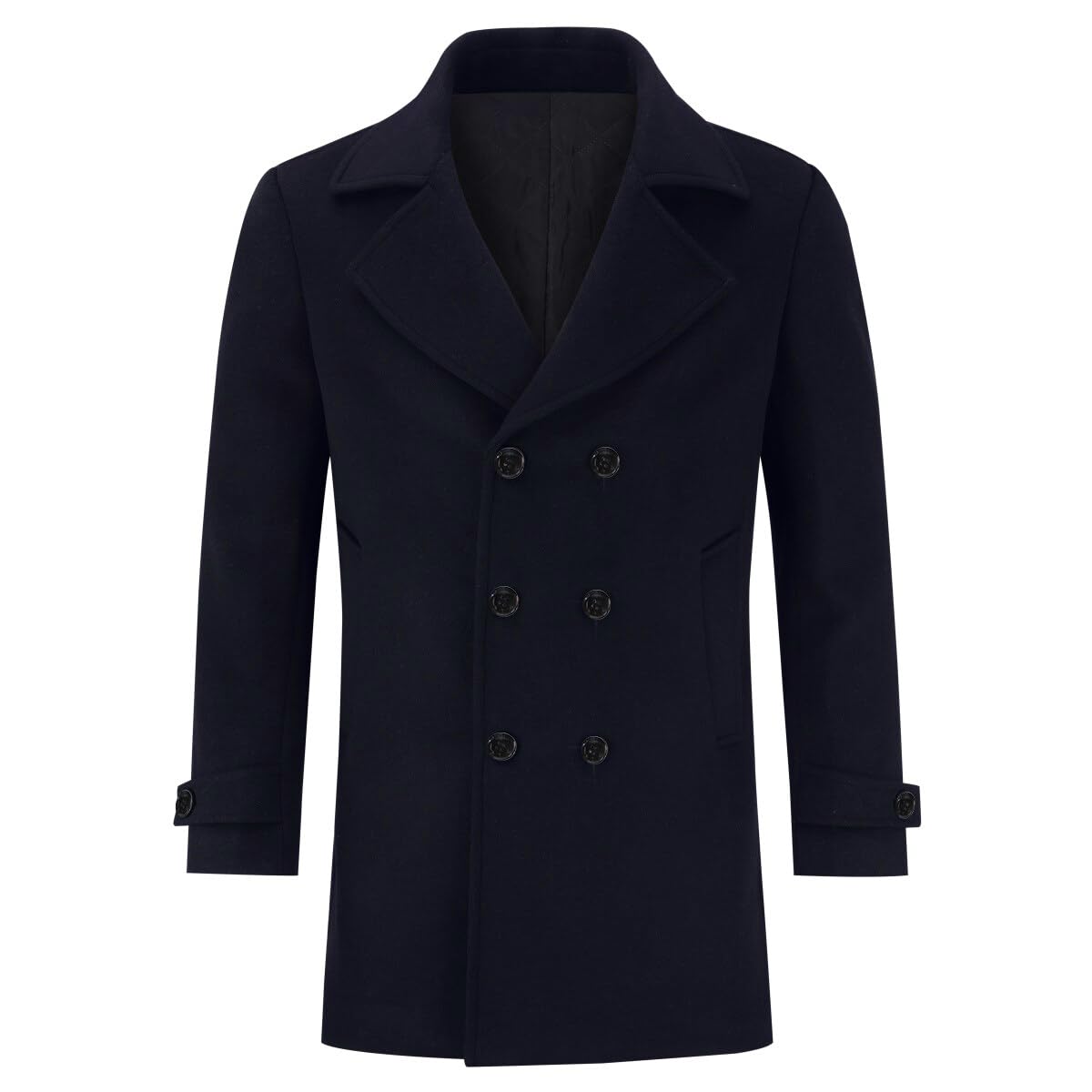 Allthemen Cappotto di Lana da Uomo Inverno Doppiopetto Coat Invernale di Media Lunghezza Caldo per Il Business