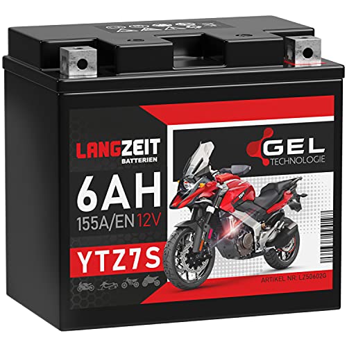 LANGZEIT YTZ7S batteria moto 6Ah 12V 50602 TTZ7S-BS YTZ7-S GEL12-7Z-S senza manutenzione