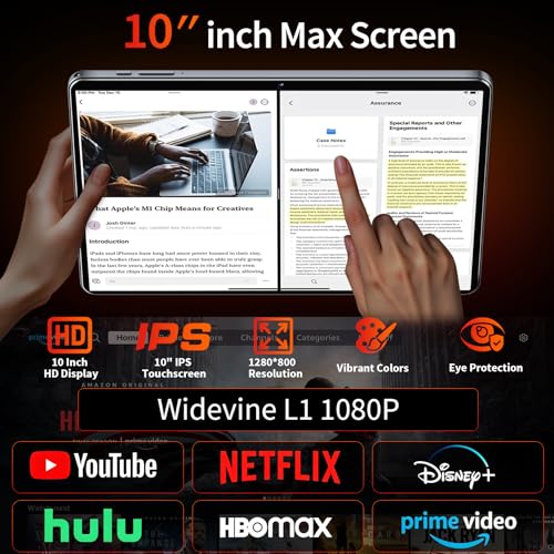 Image of Android Tablet with Keyboard - Android 16 tablet with 26GB+256GB+2TB Expand, 10 inch Tablet with 8-Core, Gemini AI, 5G WiFi, 8000mAh, GPS, GMS, Electronic Tablet PC with Case /Mouse /Stylus-Black Case