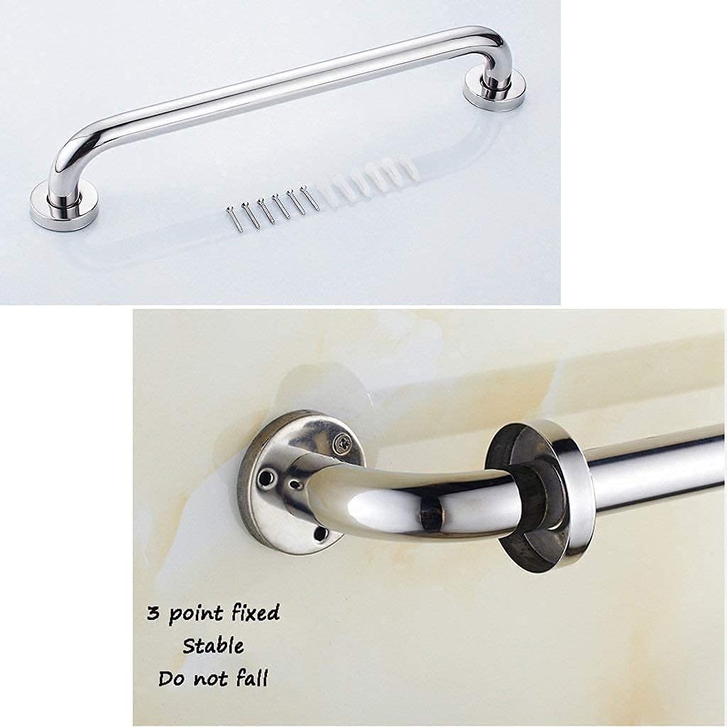 Barra de apoyo de seguridad, barras de apoyo para toallero de pared, rieles de seguridad cromados pulidos antideslizantes de acero inoxidable, baño para discapacitados para personas mayores/30 cm
