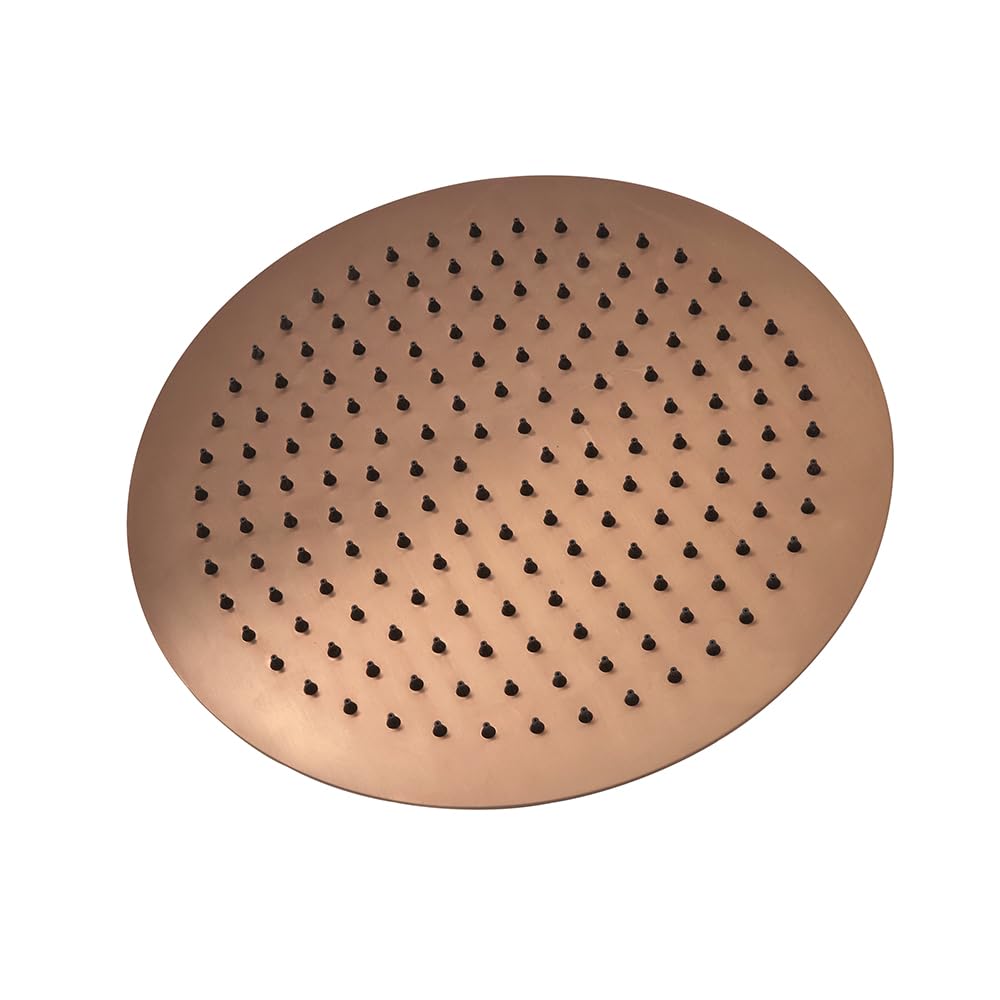 Milano Brushed Copper Otto 300Mm Round Fixed Rainfall Shower Head