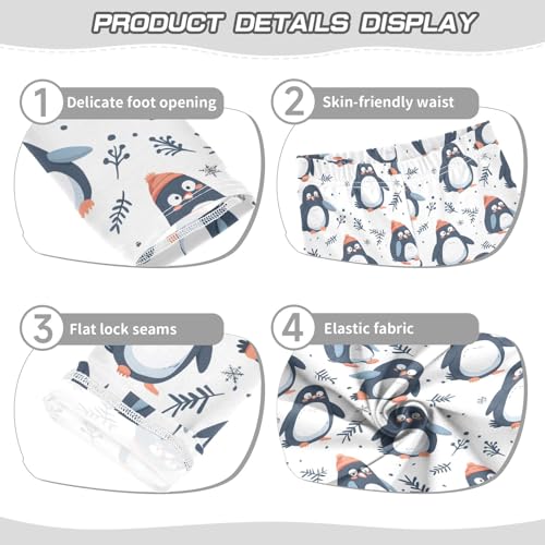 Cute Penguins Seamless Girls Leggings Kids Yoga Pants Athletic Tights Pants 4-10 Years3