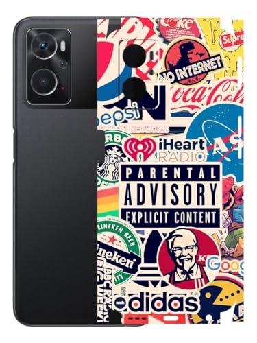 Image of AtOdds - Mobile Skin Sticker Compatible with Oppo K10 (4G) (Coverage - Back+Camera+Sides) (Explicit Graffiti)