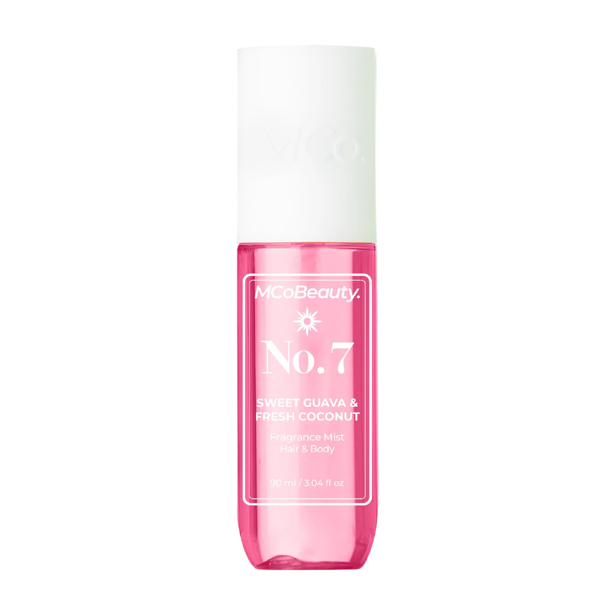 MCoBeauty - Fragrance Mist No. 7 - Light Body Mist and Hair Perfume with Sweet Guava & Fresh Coconut, Fruit Scent with Tropical Notes - Vegan, Cruelty Free - Gifts for Women, Feminine Spray - 90ml