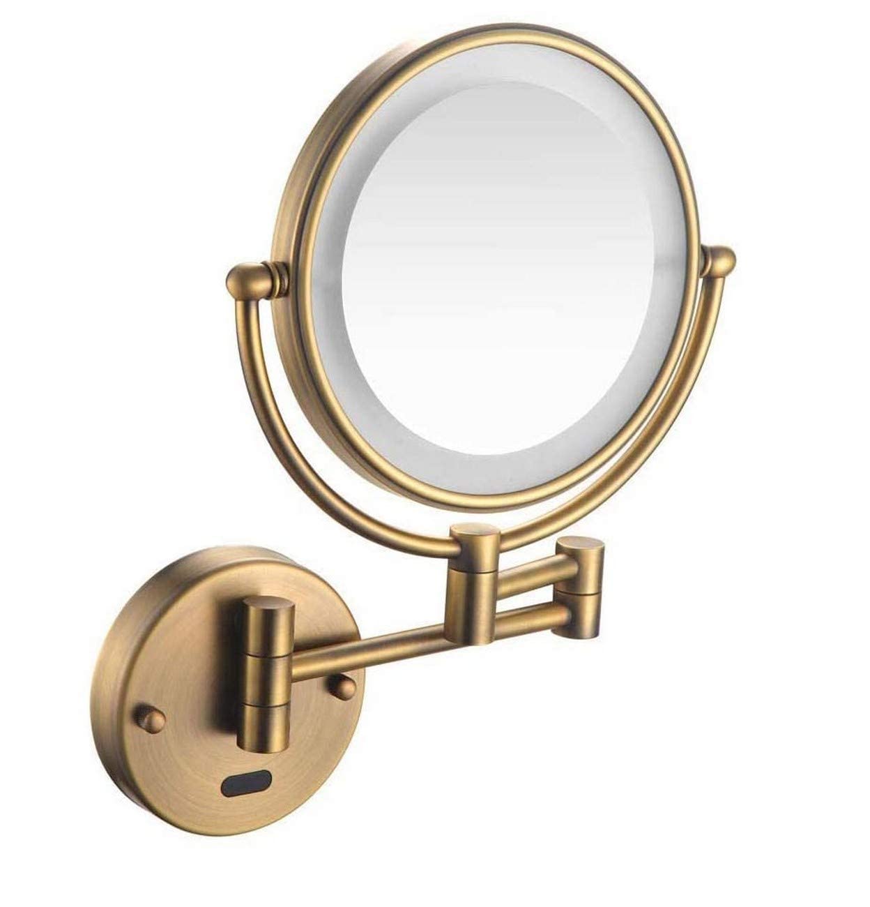 Miroir de salle de bain grossissant 5X avec éclairage LED dissimulé