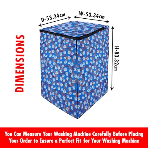 Image of Lithara Top Load Fully Automatic Washing Machine Cover for LG, Samsung, IFB, Whirlpool, Suitable for 5 kg & 5.5 Kg - Waterproof, Dustproof Cover (Print-1)