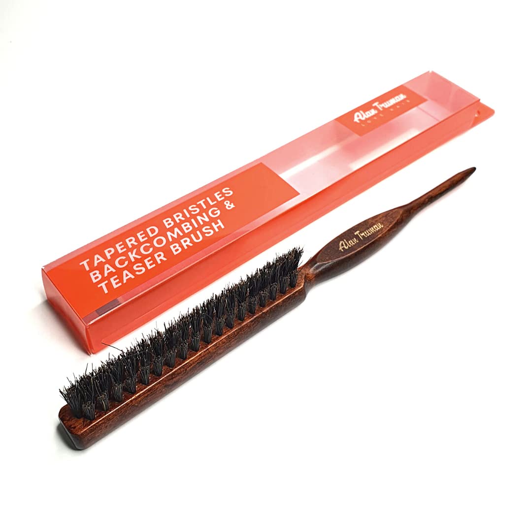 Alan TrumanBCB-01 Backcombing & Teasing Brush| Soft Nylon Bristles|Prevents Damage and Splitends| Fine And Pointed Sectioning Pin Like Handle| Two Level of Bristles for Different Teasing Styles|Dense Bristles|100 Percent Wooden Body