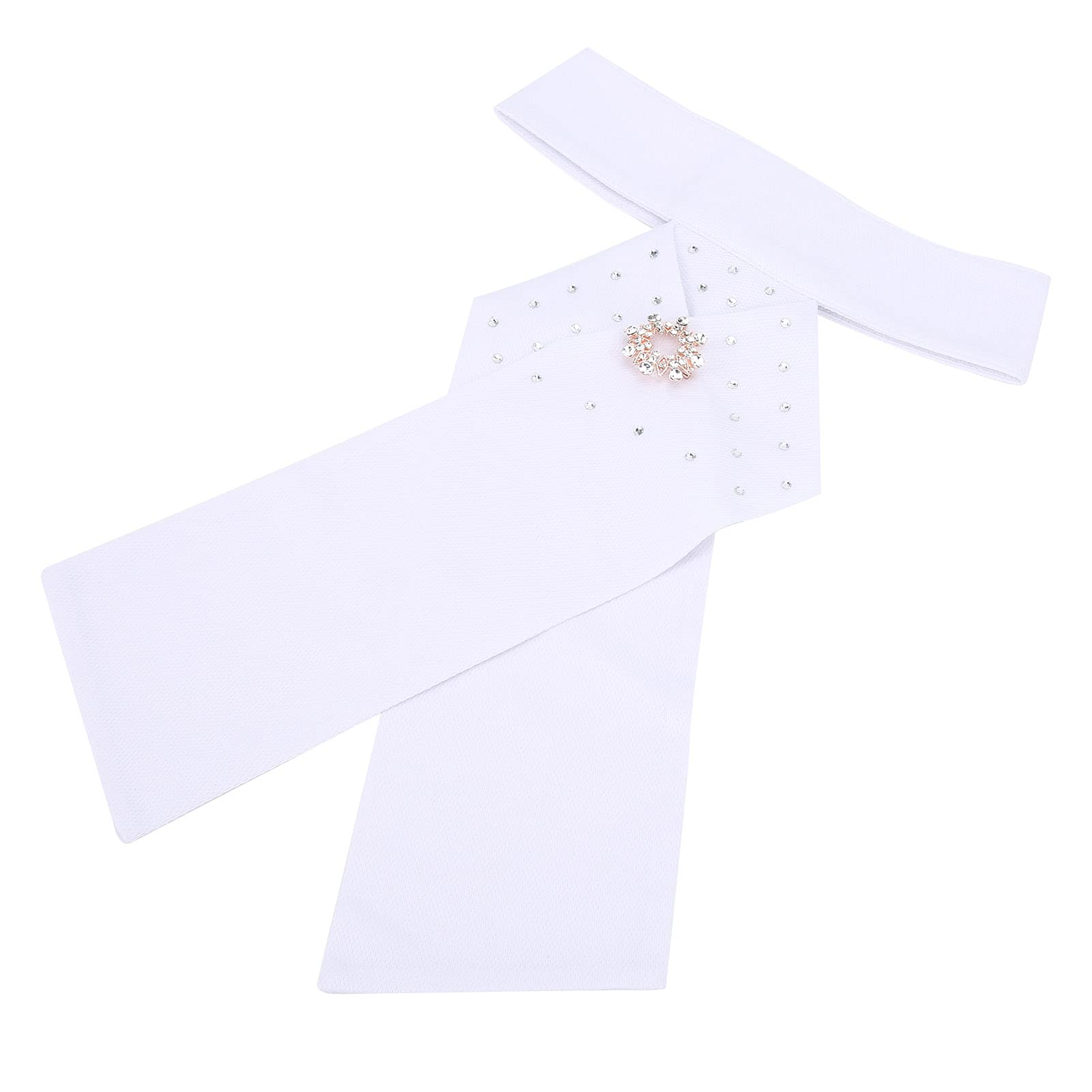 Bognajin Horse Riding Stock Tie, Equipment Necktie Collar, Women Dressage Riding Stock Tie, Equestrian Pre Tied Cotton Stock Tie with Handmade Brooch, Equestrian Pre Tied Cotton Necktie for Adult - Image 2