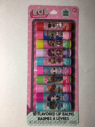 L.O.L. Surprise! 10 Pack Flavored Lip BALMS 2 Surprise Flavors!