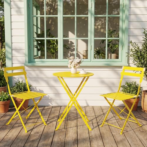 DSNAPE 3-Piece Folding Bistro Set, 2 Chairs and...