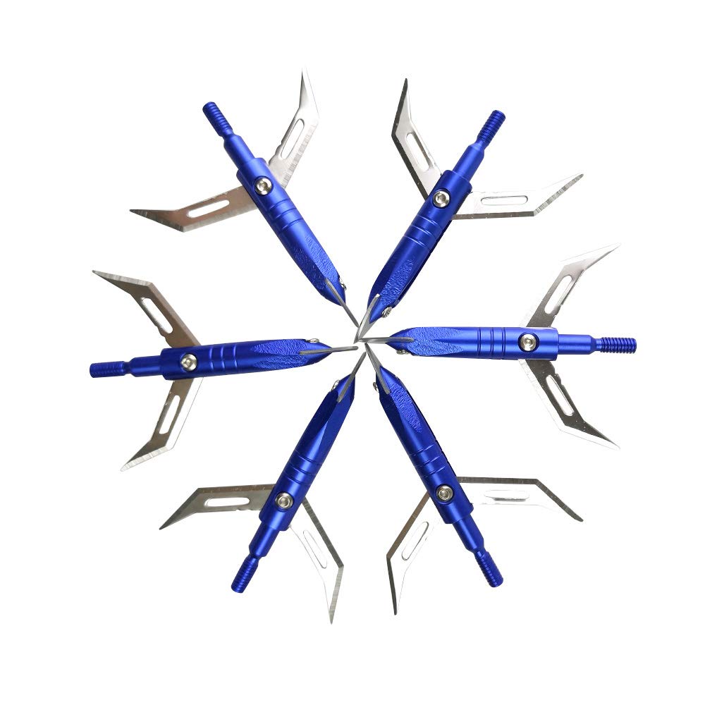 12 Pointes De Flèche Chasse 100 Grains - 2 Lames Extensibles - Pour Arbalète Et Arc