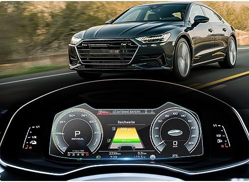 BIBIBO Pellicola protettiva compatibile con Audi A6 / A7 / Q8 2019-2024, pellicola protettiva in vetro temperato da 12,3 pollici, pellicola protettiva in vetro temperato 9H, A6 A7