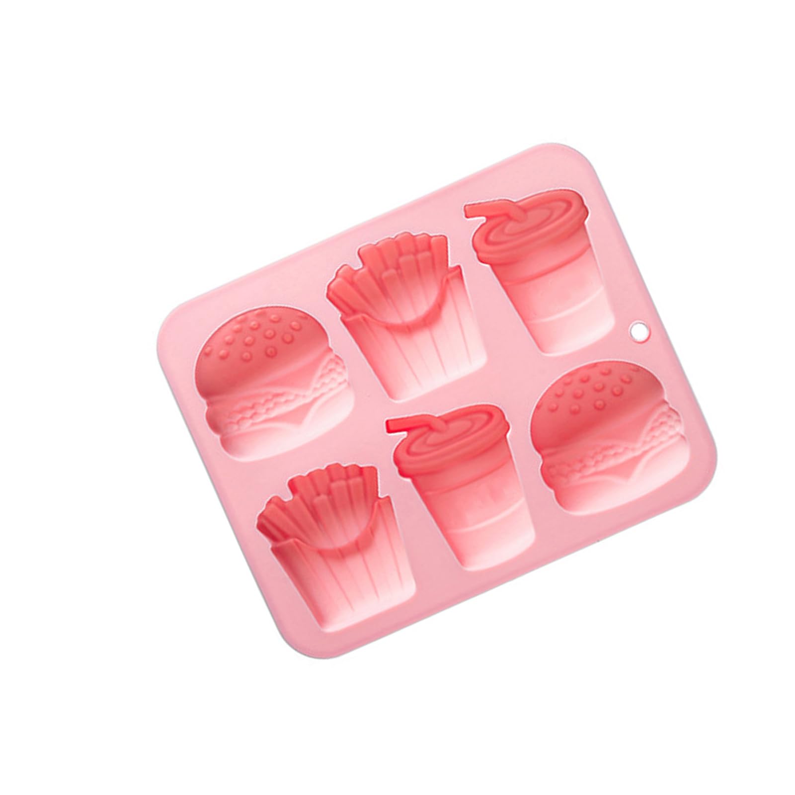 Tsophreniq Silicone with 6 Cavities Including Burger Fries for Creation Hamburger Fries Softdrink Silicone